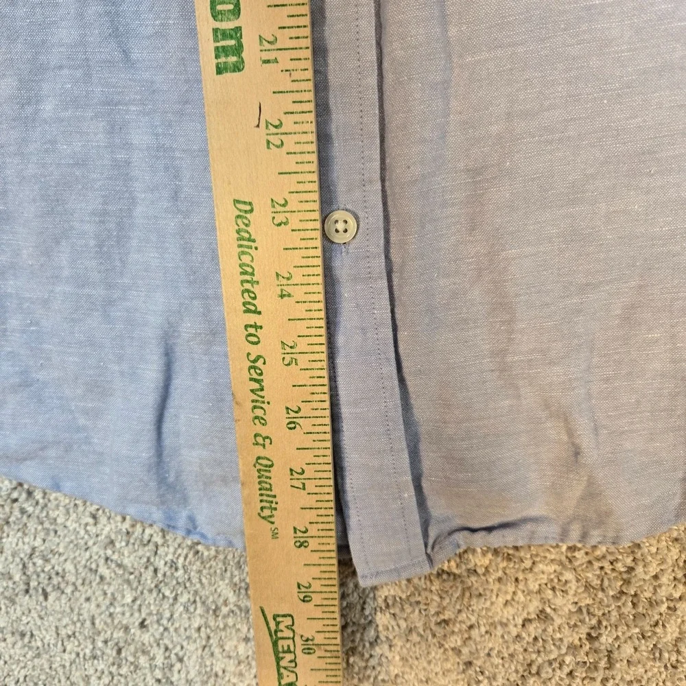 Banana Republic shirt mens Medium Slim Fit Blue Linen Cotton Blend Button up
